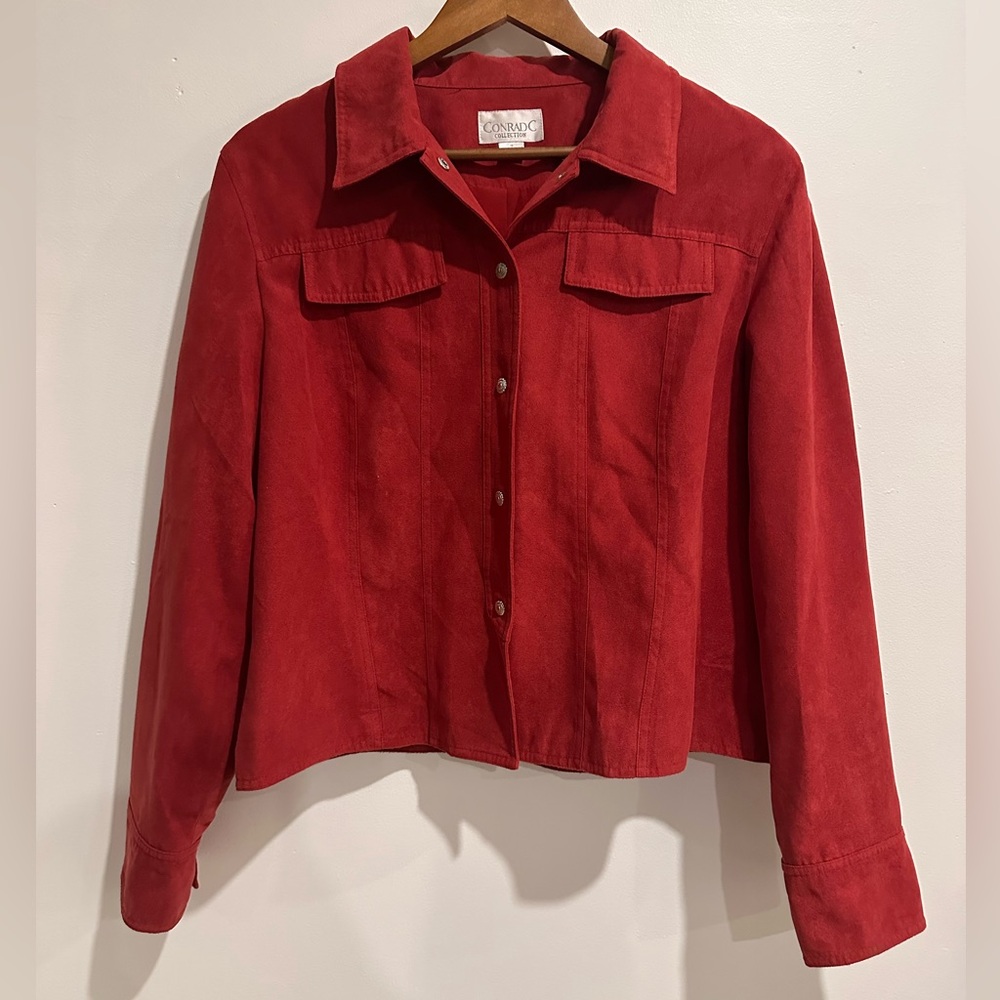 CONRAD C Red Suede Lightweight Jacket or Button Up